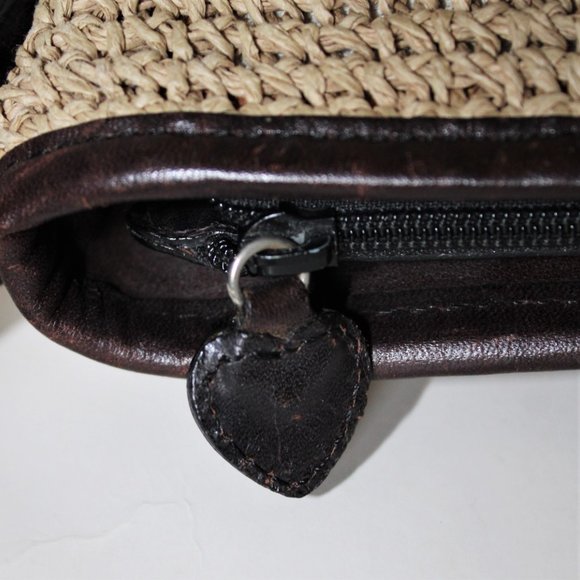 Brighton Vintage Tan Crochet Heart Shoulder Bag - Picture 7 of 10